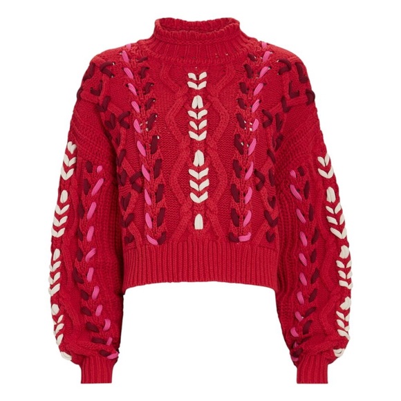 Isabel Marant Etoile Zola Red braided sweater - Picture 2 of 4